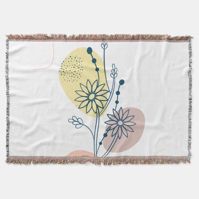 Flowers poster layout throw blanket (Front)