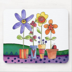 Flowers pots mouse pad