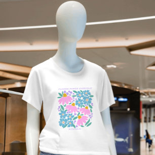 Flowers power blue pink garden market T-Shirt