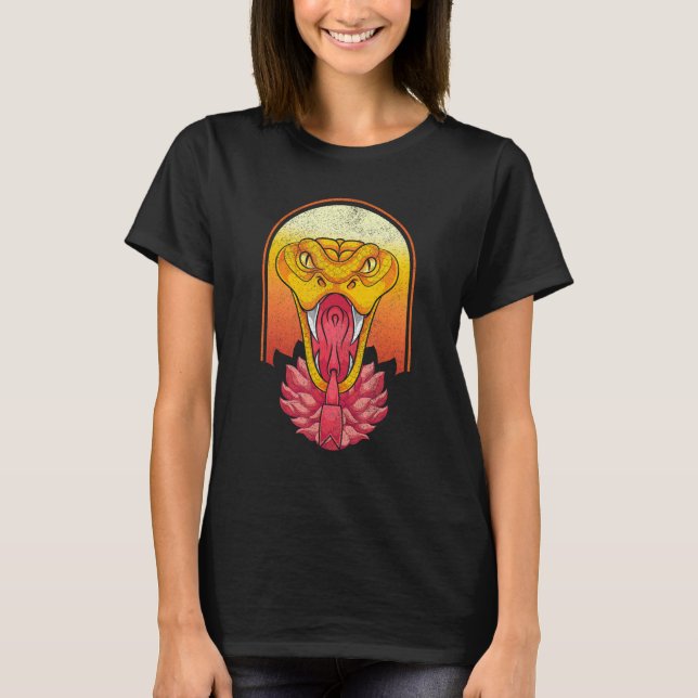 Flowers Predator Snake  Animal Sunset Floral Snake T-Shirt (Front)