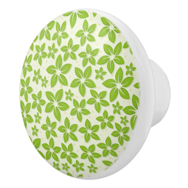Flowers Print Ceramic Cabinet Knob (Right)