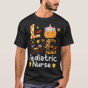 Flowers Pumpkin Face Thanksgiving Day LOVE Pediatr T-Shirt
