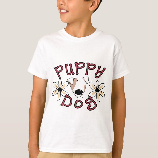 Flowers Puppy Dog T-shirts and Gifts (Front)