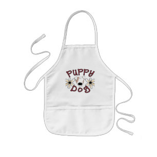 Flowers Puppy Dog T-shirts and Gifts Kids Apron