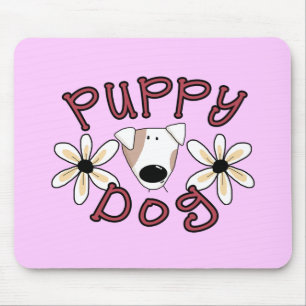 Flowers Puppy Dog T-shirts and Gifts Mouse Pad