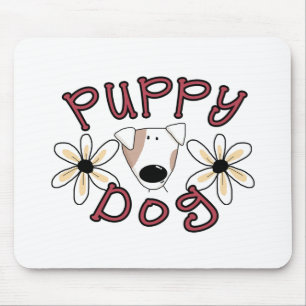 Flowers Puppy Dog T-shirts and Gifts Mouse Pad