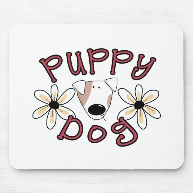Flowers Puppy Dog T-shirts and Gifts Mouse Pad (Front)