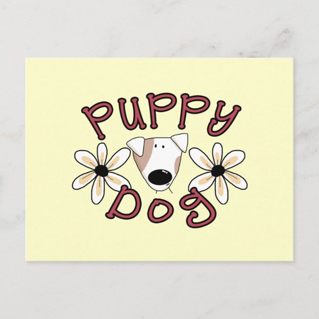 Flowers Puppy Dog T-shirts and Gifts Postcard (Front)