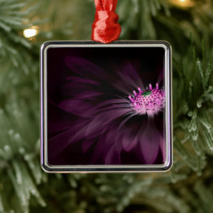 Flowers Purple Daisy Metal Ornament