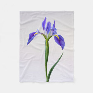Flowers   Purple Iris Flower Fleece Blanket