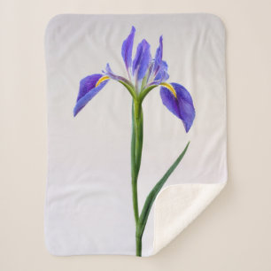 Flowers   Purple Iris Flower Sherpa Blanket