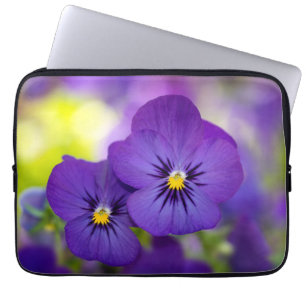 Flowers   Purple Pansies Laptop Sleeve