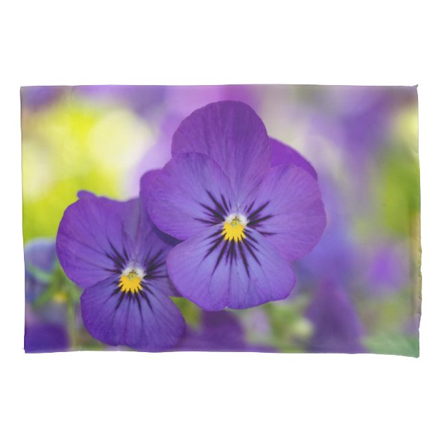 Flowers | Purple Pansies Pillowcase (Front)