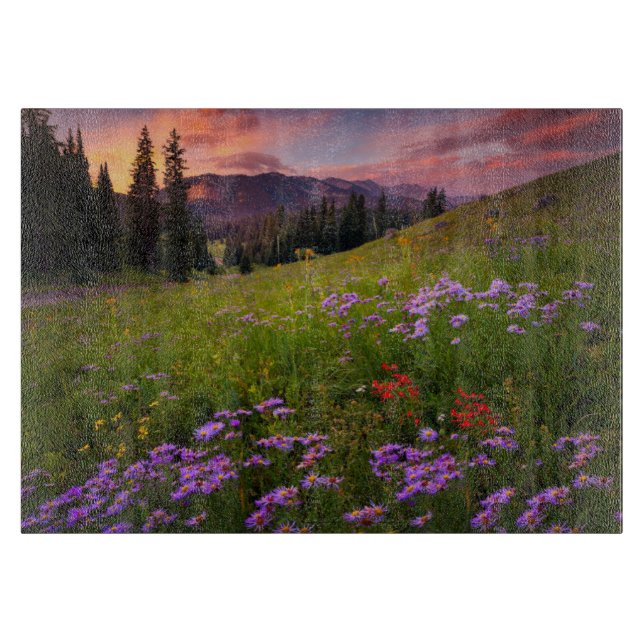 Flowers | Purple Wildflowers Colorado Cutting Board (Front)