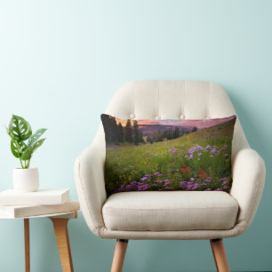 Flowers Purple Wildflowers Colorado Lumbar Cushion