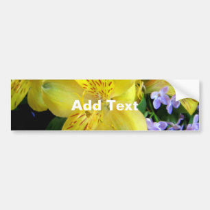 Flowers Purple Yellow Alstroemeria Lilacs Floral Bumper Sticker