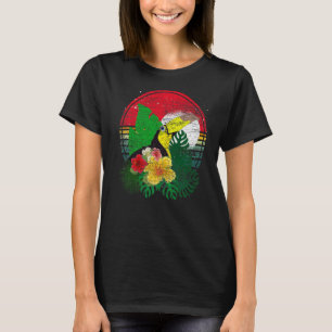 Flowers Rainforest Animal Bird  Floral Retro Touca T-Shirt