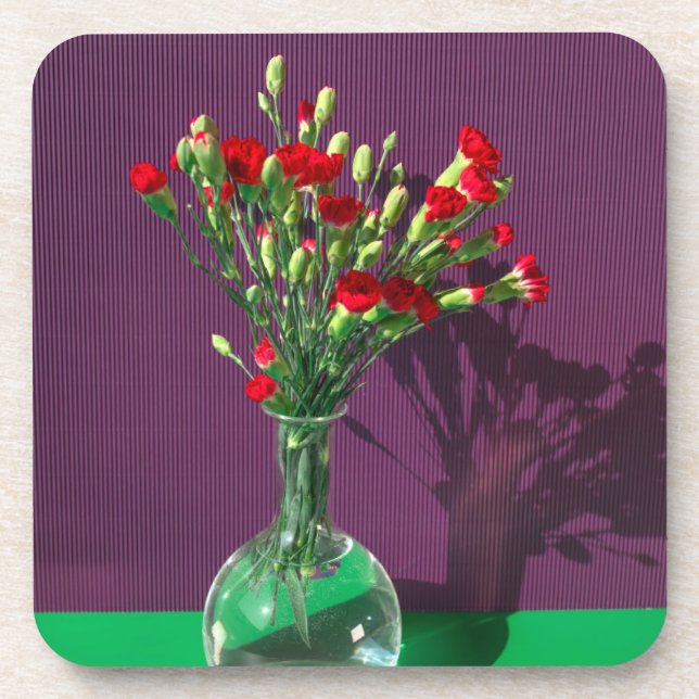 Flowers | Red Carantion Bouquet Coaster (Front)