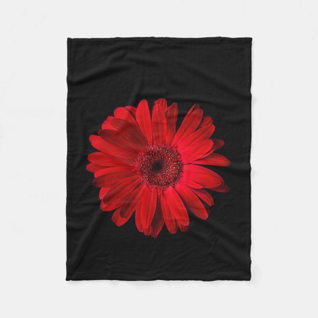 Flowers | Red Gerbera Daisy Fleece Blanket (Front)