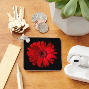 Flowers Red Gerbera Daisy Key Ring