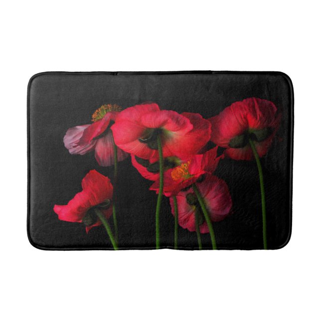 Flowers | Red Poppies Bath Mat (Front)