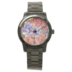 flowers red roses and rose buds floral art watch