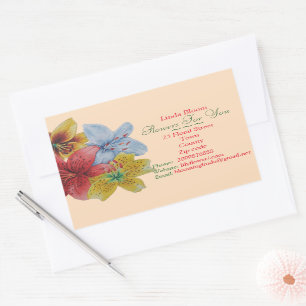 flowers red yellow blue Lilies original florists Rectangular Sticker