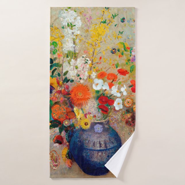 Flowers, Redon Bath Towel (Bath Towel)