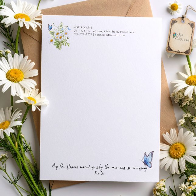 Flowers Remind Us Custom Letterhead (Creator Uploaded)