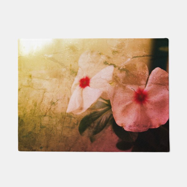 Flowers Retro Photo  Door Mat (Front)
