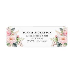 Flowers Return Address Label