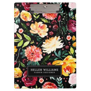 Flowers Riot Colourful watercolors pattern Clipboard