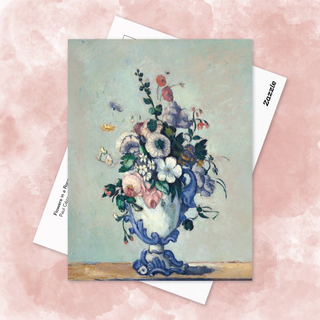 Flowers Rococo Vase Paul Cezanne Postcard (Creator Uploaded)