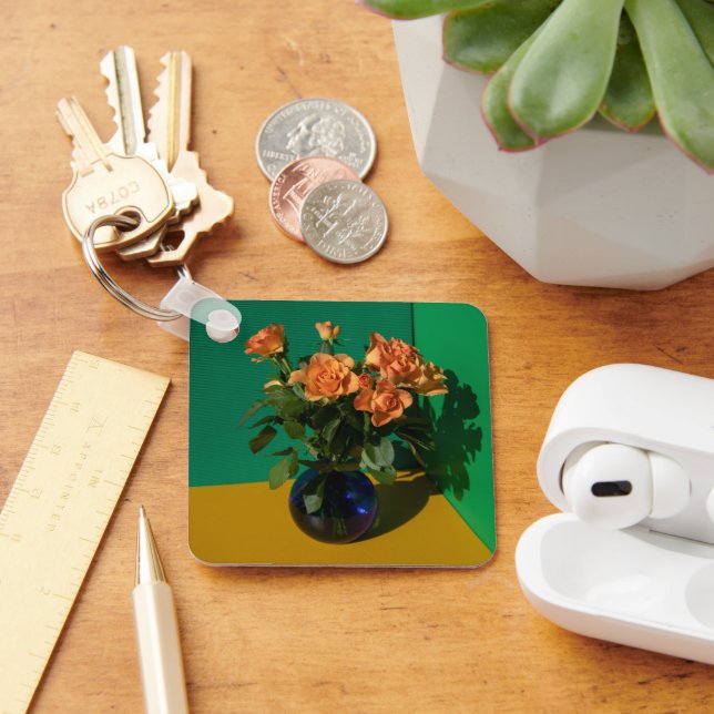 Flowers | Roses in Vase Key Ring (Desk)