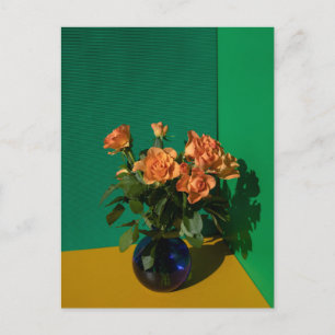 Flowers   Roses in Vase Postcard