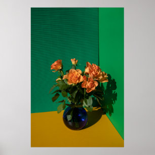 Flowers   Roses in Vase Poster