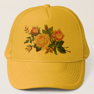 flowers,roses trucker hat