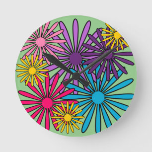 Flowers round clock