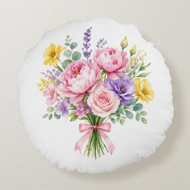Flowers Round Cushion (Back)