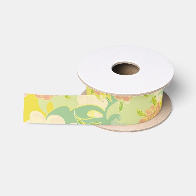 Flowers Satin Ribbon (Spool)