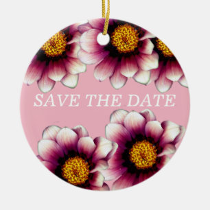 Flowers ,   Save the date Ornament