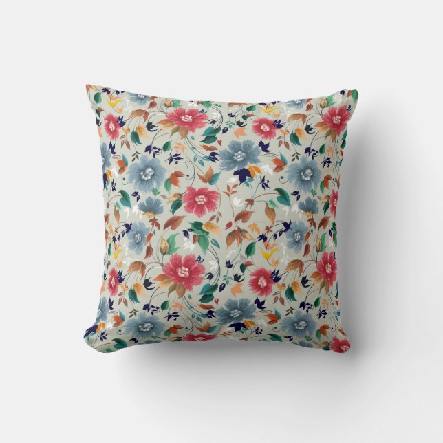 Flowers seamless pattern cushion (Front)
