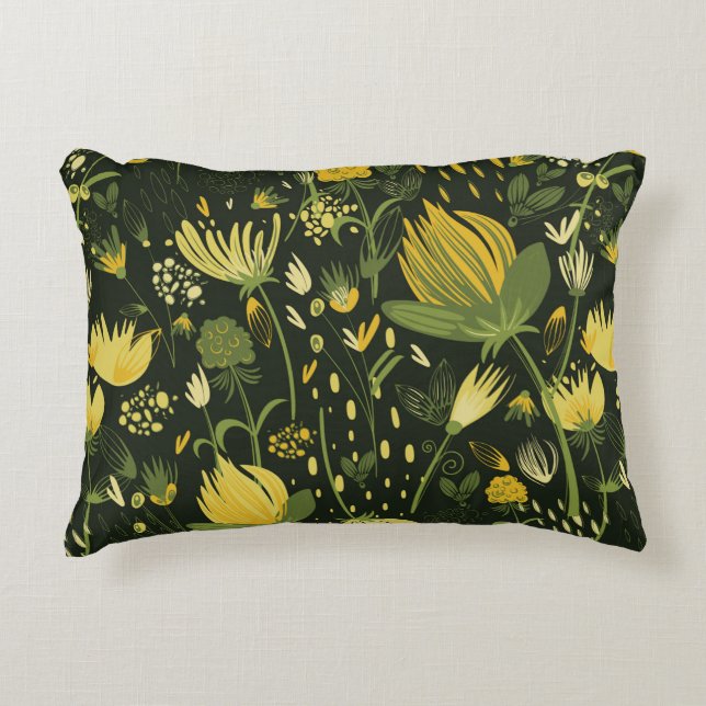 Flowers seamless pattern decorative cushion (Front)