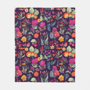 Flowers seamless pattern decorative vintage card i fleece blanket