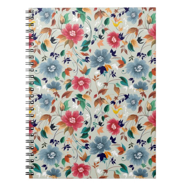 Flowers seamless pattern notebook (Front)