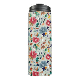 Flowers seamless pattern thermal tumbler