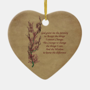 Flowers Serenity Prayer Inspirational Ornament