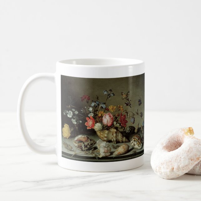 Flowers, Shells and Insects Balthasar van der Ast Coffee Mug (With Donut)