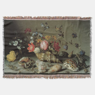 Flowers, Shells and Insects Balthasar van der Ast Throw Blanket