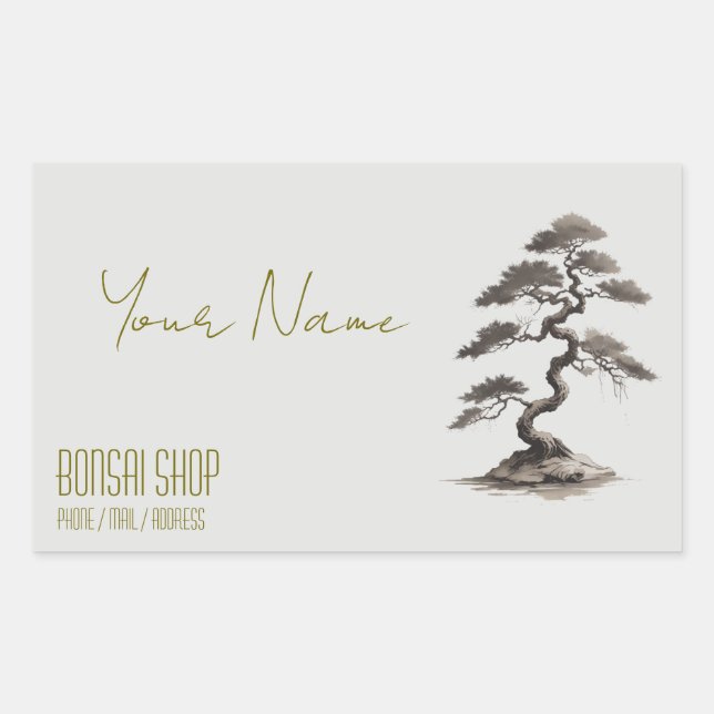 Flowers shop Business card Rectangular Sticker (Front)